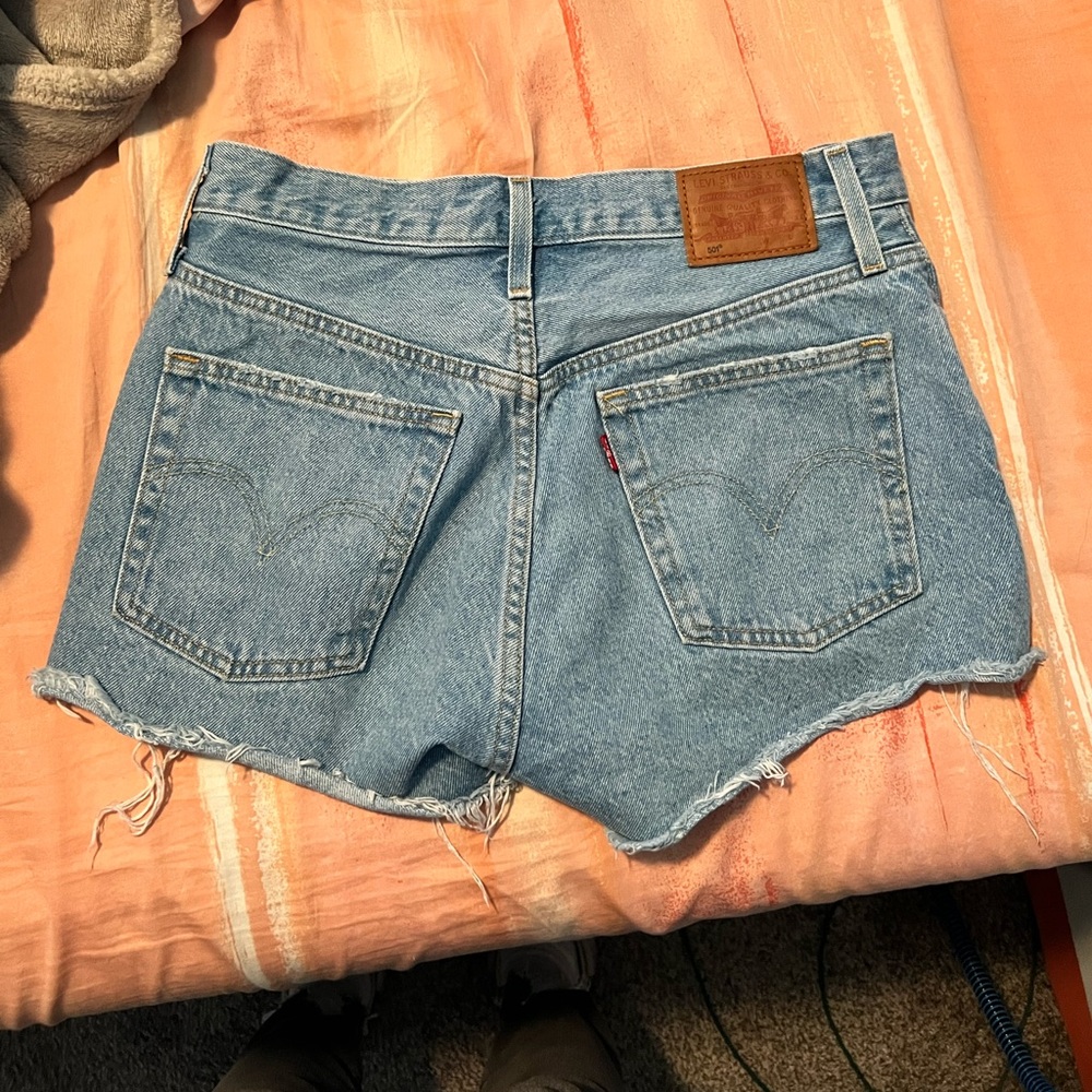 Levi shorts, distressed
